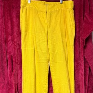 LOFT yellow linen pants size 8